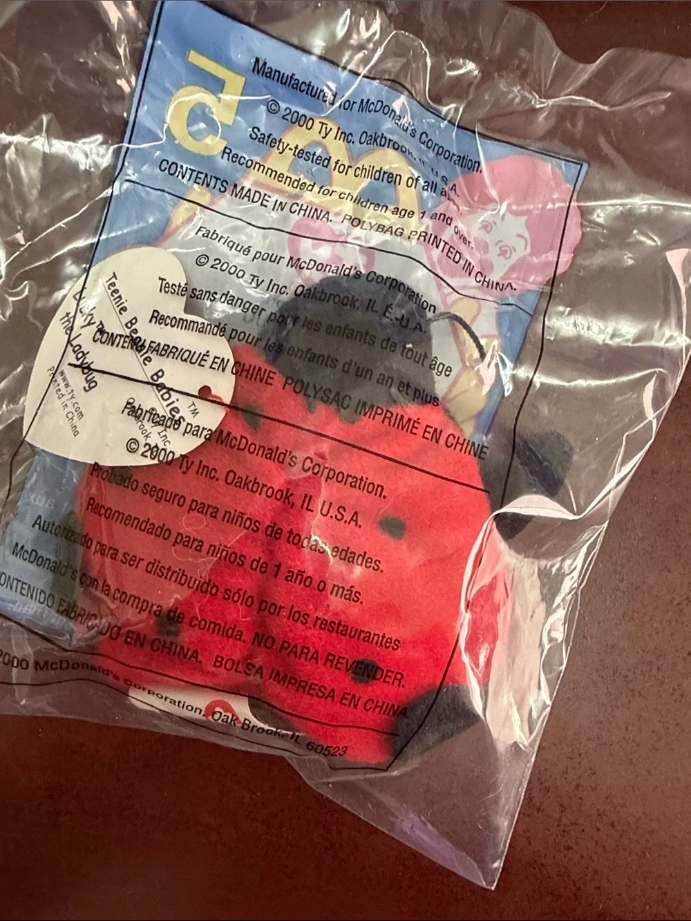 Vintage 2000 McDonald's Ty Lucky the Ladybug Plush #5 in package SEALED